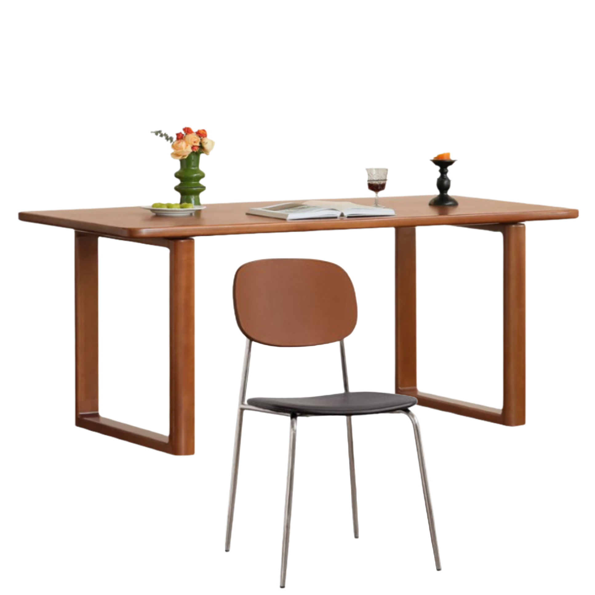 Poplar Solid Wood Medieval Style Large Plate Dining Table