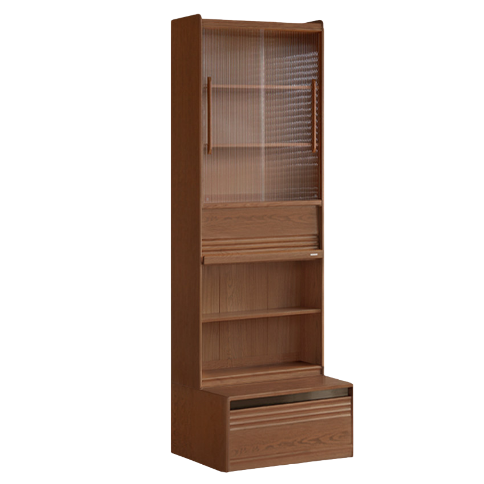 Black Walnut, Sandalwood, Oak, Ash Solid Wood Combination Bookcase with Floor Display and Luxury Storage