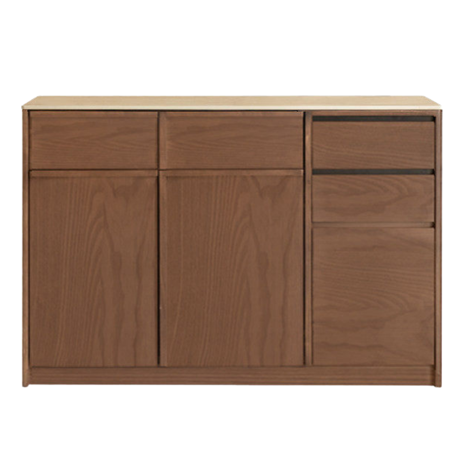 Black Walnut, Sandalwood, Ash Solid Wood Dining Cabinet Antique Style Rock Board