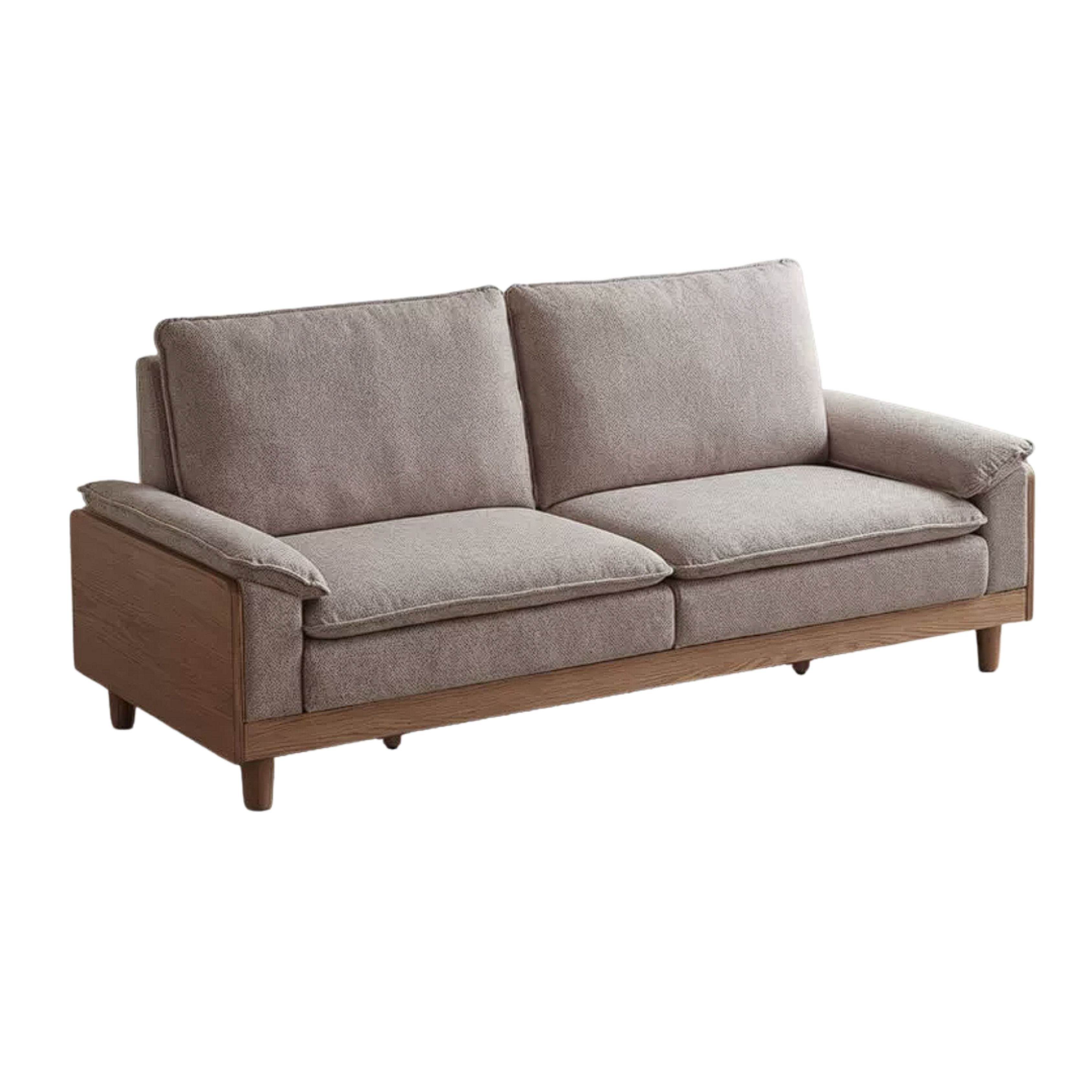 Red Oak, White Oak, Ash Solid Wood Linen Track Arm Sofa