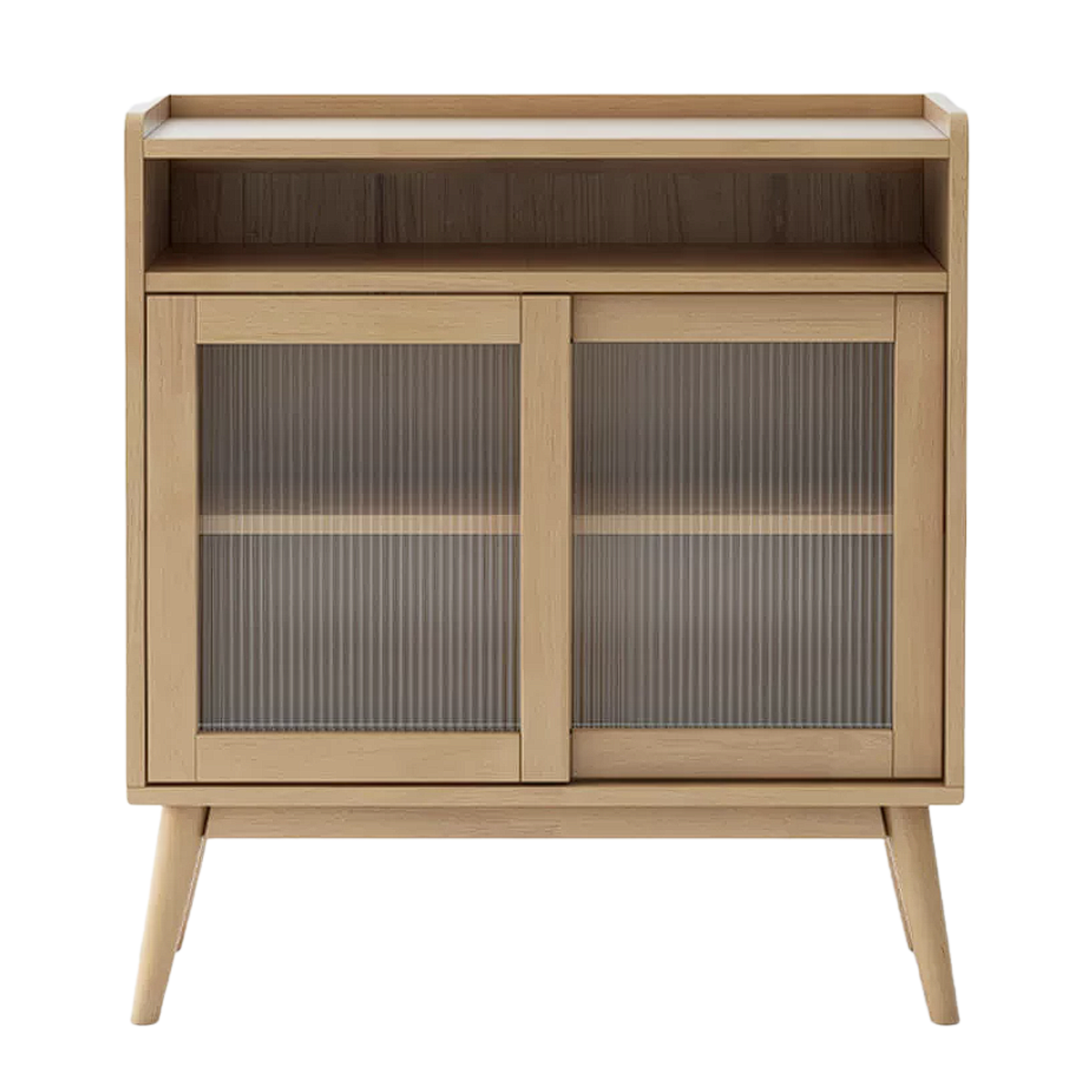 Oak Solid Wood, Solid RubberWood Sideboard Sliding Doors