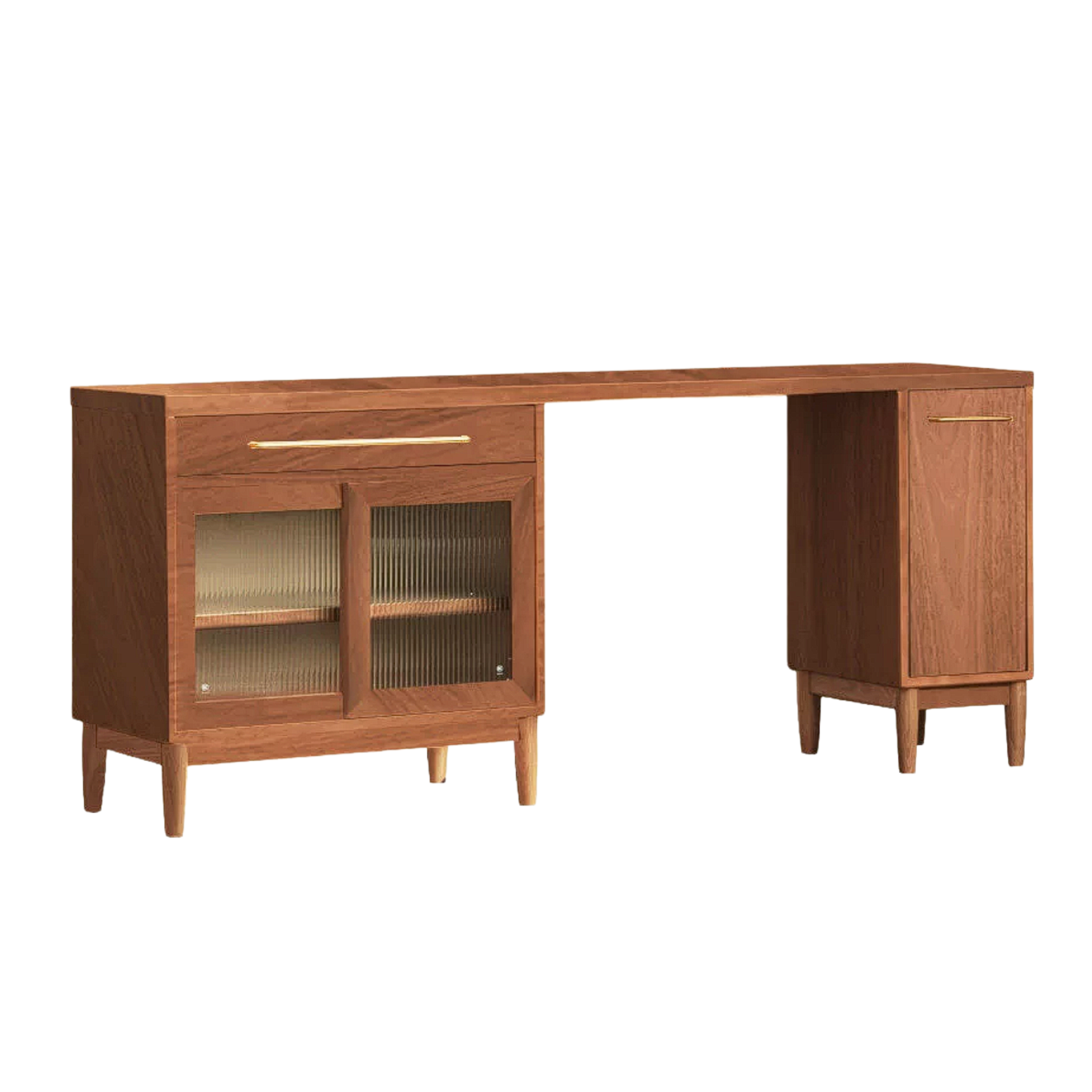 Cherry, Oak Solid Wood, Solid RubberWood Japanese Style Buffet Cabinet