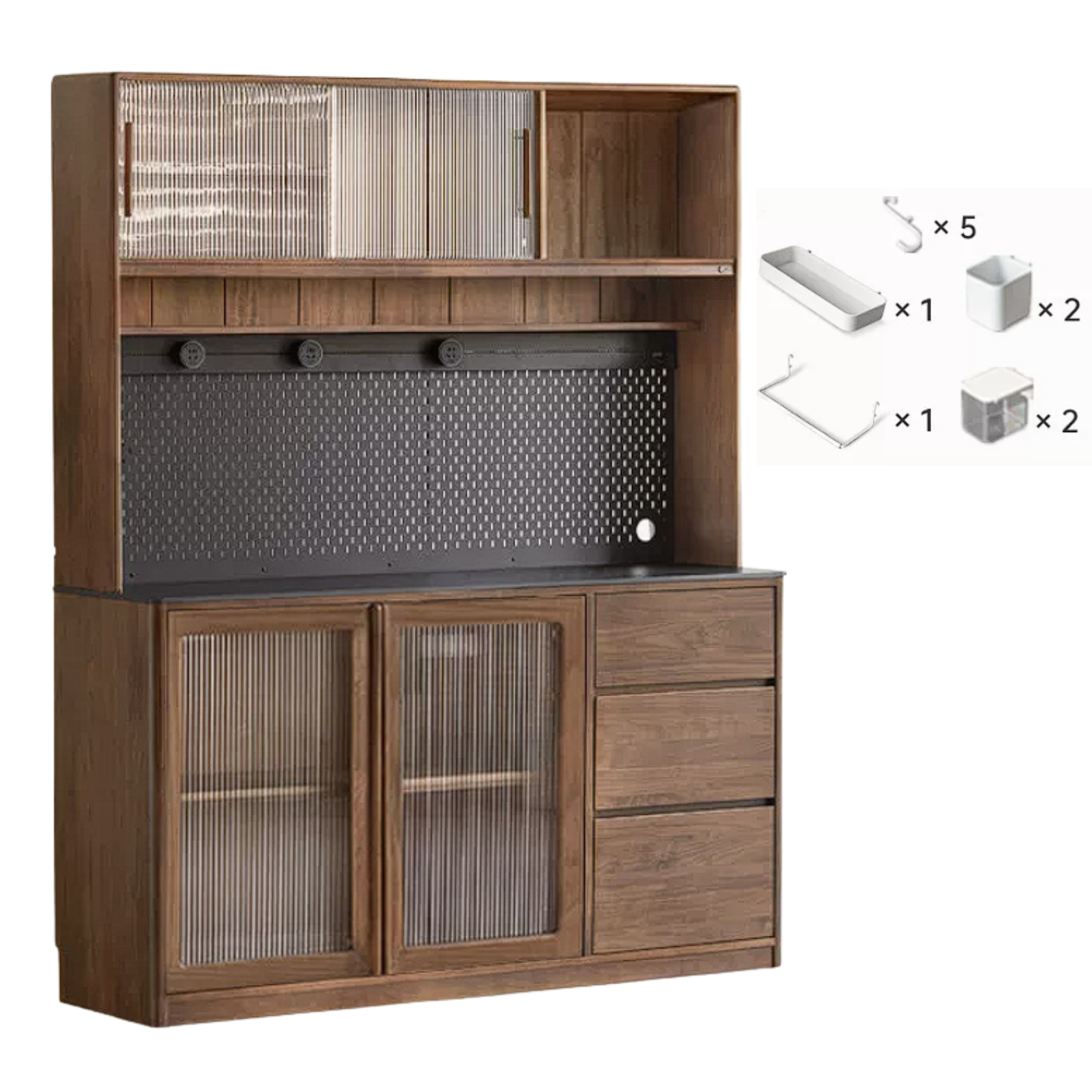 Black Walnut Solid Wood Sideboard Hole Storage