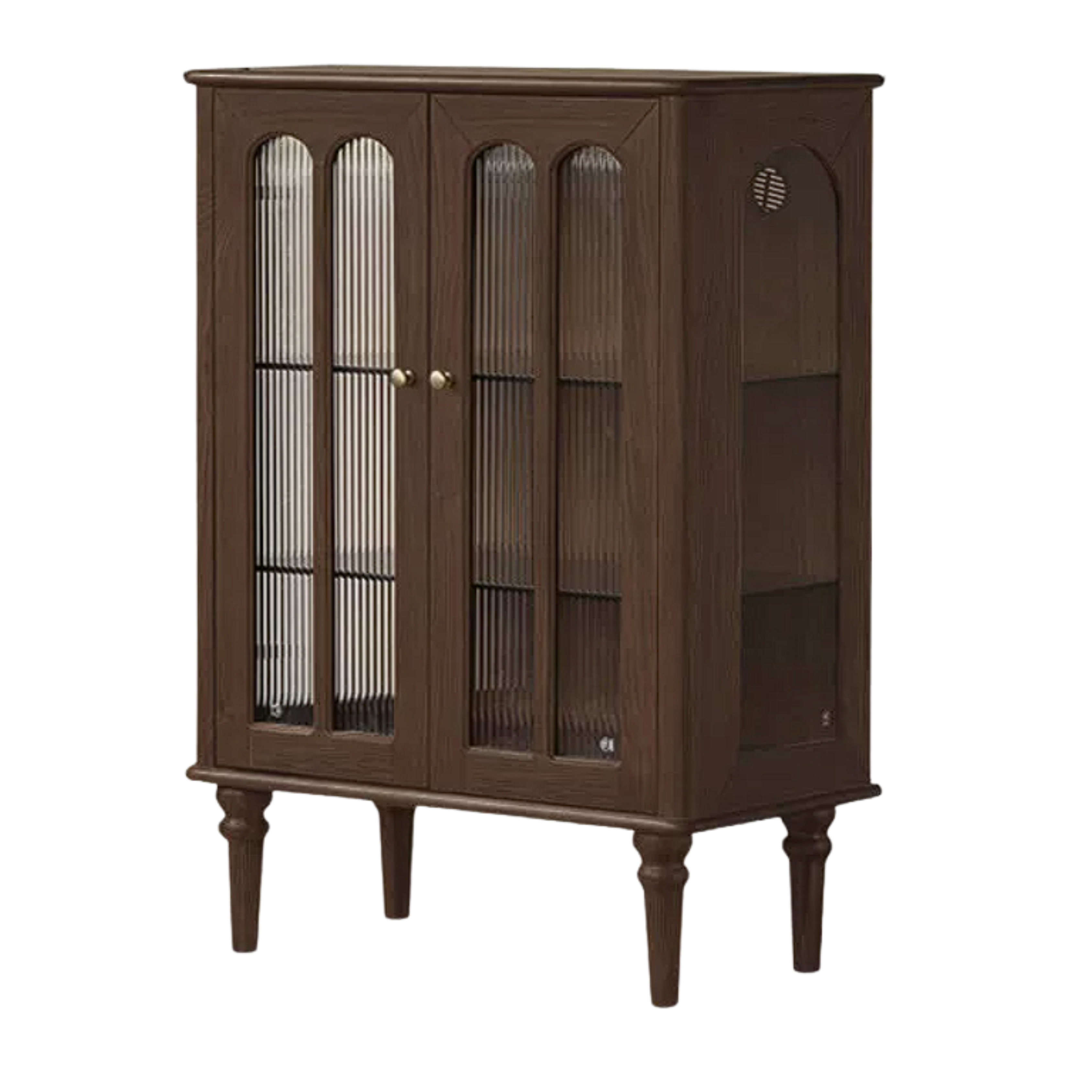 Black Walnut Solid Wood Retro Side Cabinet