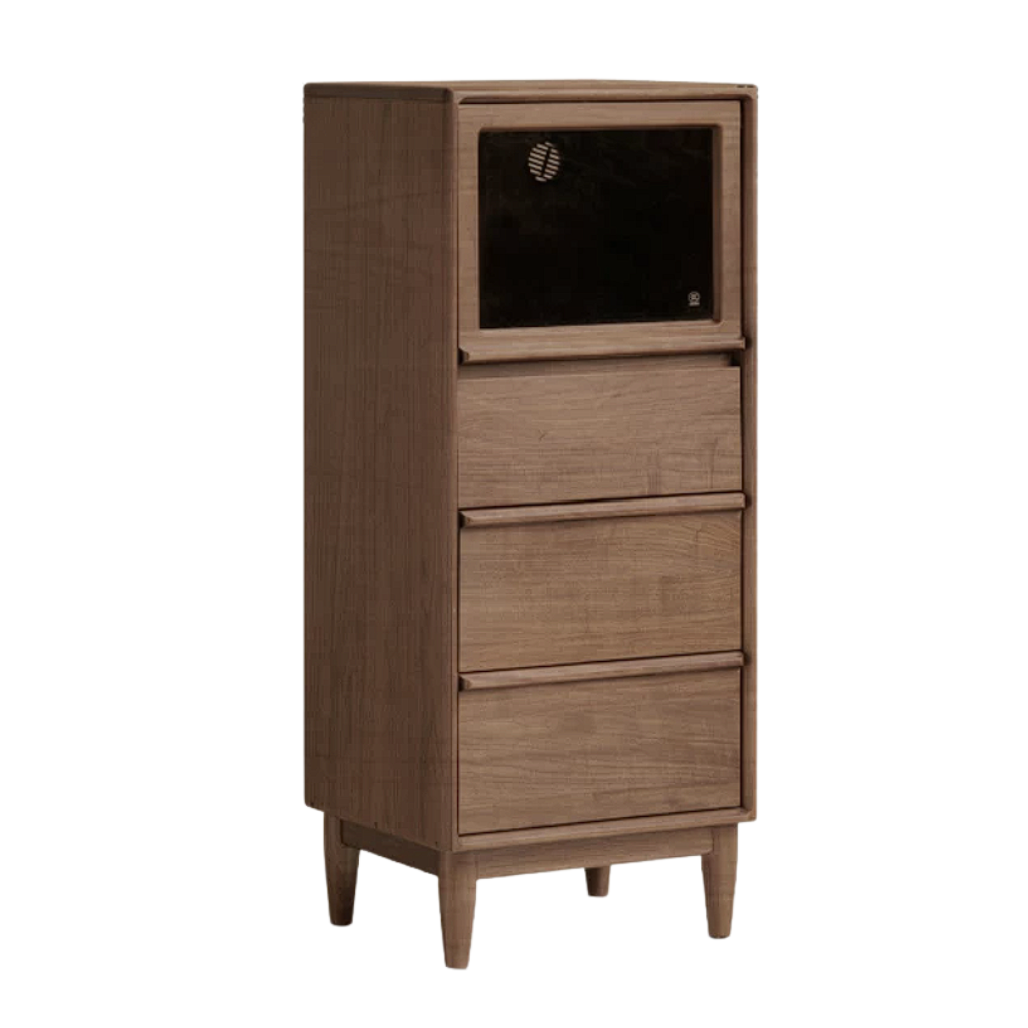 Black Walnut, Golden Pear, Ash Solid Wood Italian Light Luxury Side Cabinet