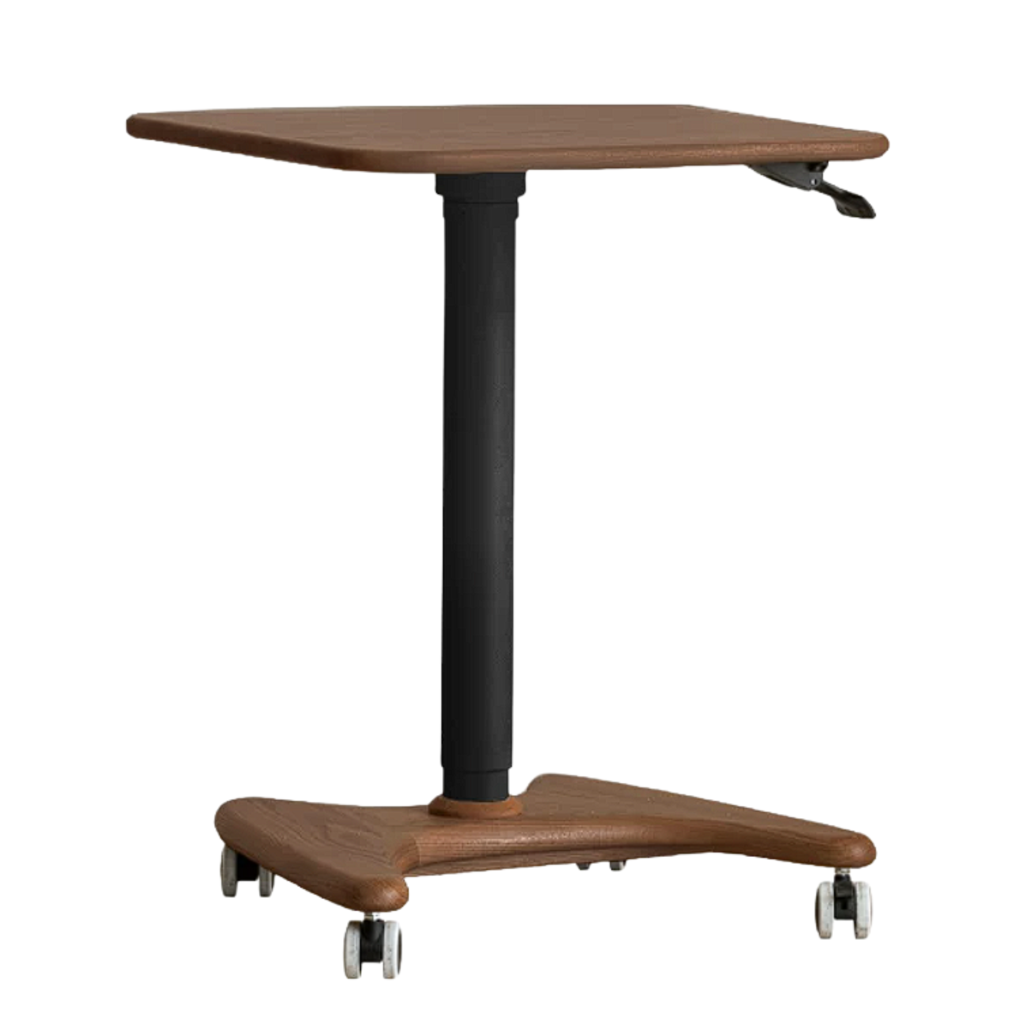 Oak, Ash Solid Wood Standing Desk Lifting Movable Side Table