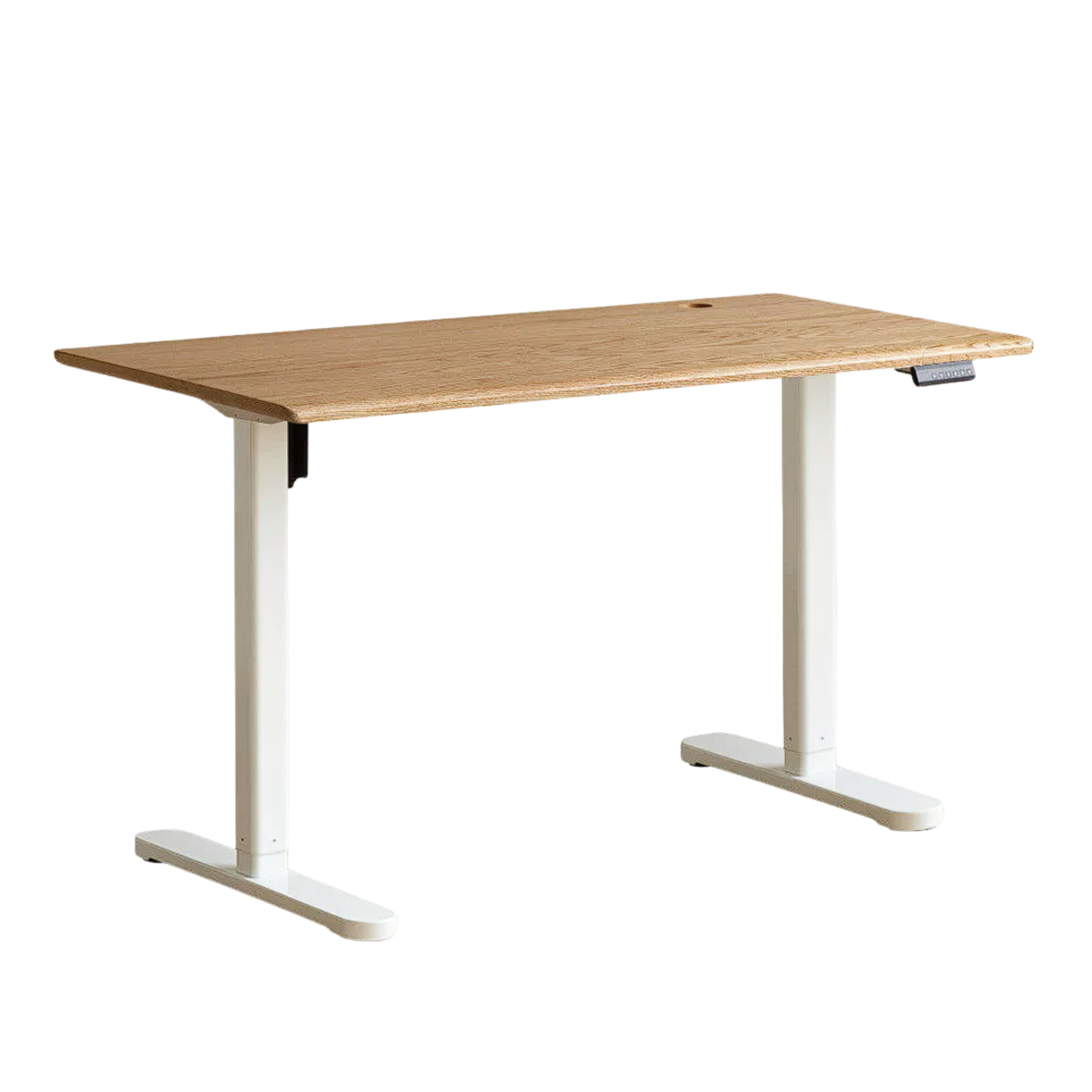 Oak Solid Wood, Rubberwood Electric Height Adjustable Standing Desk with Memory Presets