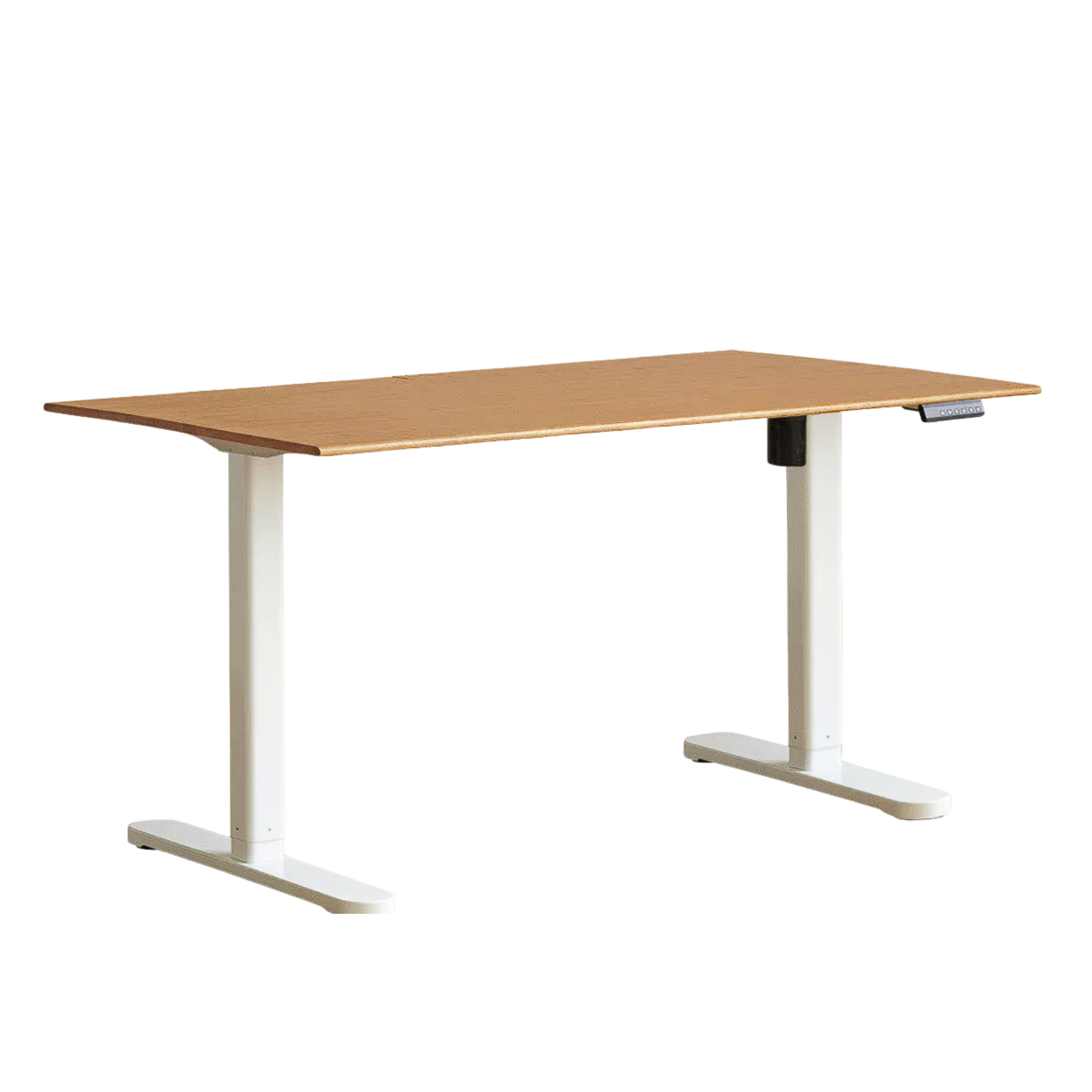 Oak Solid Wood, Rubberwood Electric Height Adjustable Standing Desk with Memory Presets