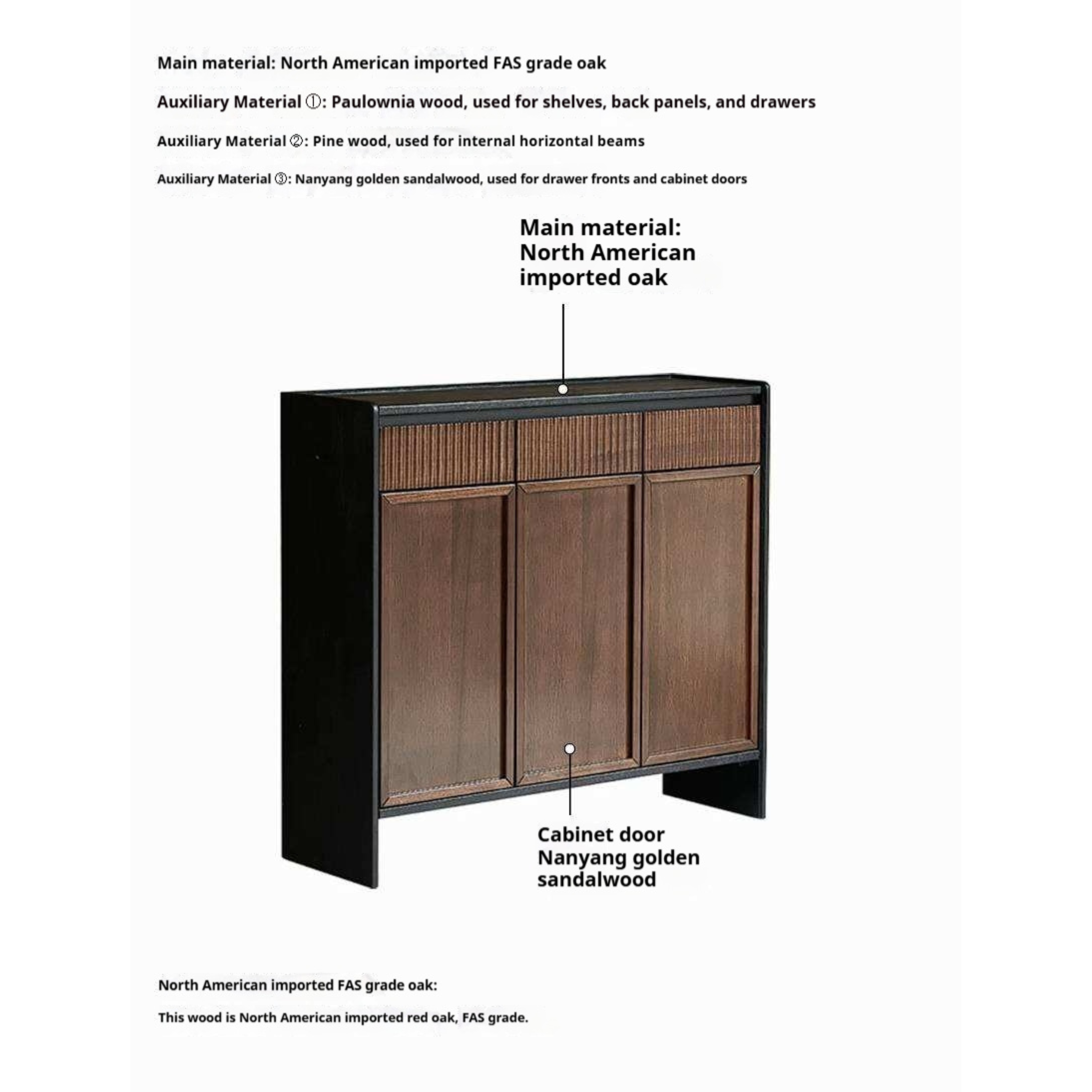 Oak Solid Wood Shoe Cabinet with Elegant Entrance Hall Style