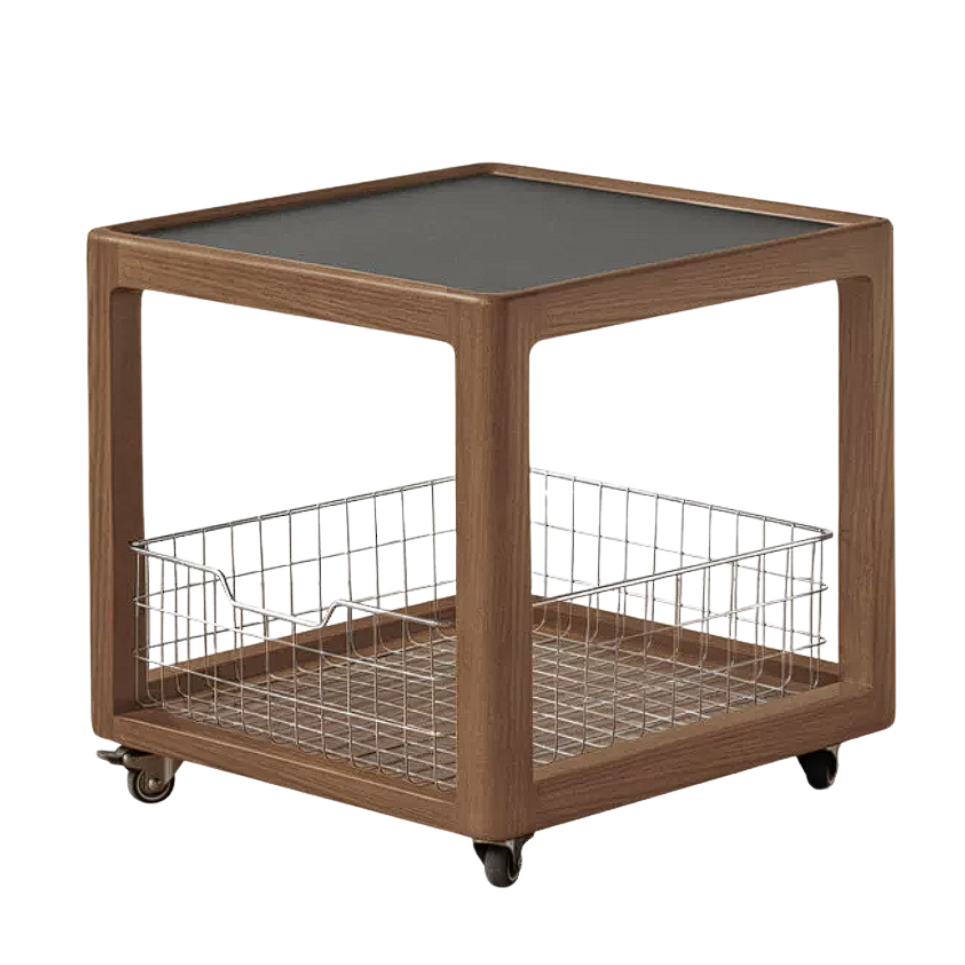 Poplar Solid Wood Movable Vintage Slab Side Table