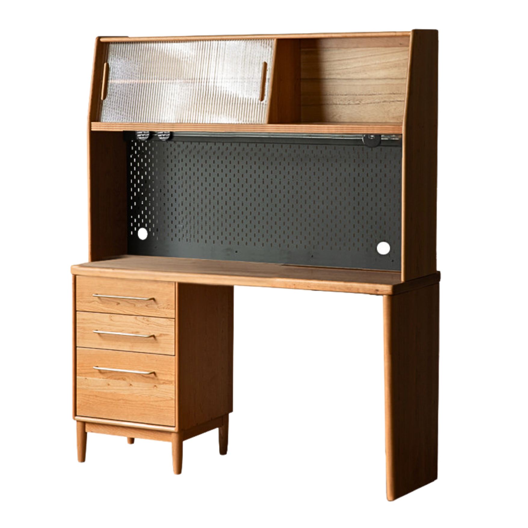 Cherry, Oak Solid Wood, Solid RubberWood Japanese Style Buffet Cabinet