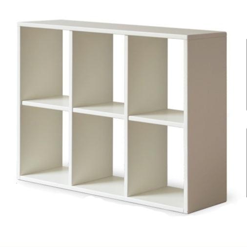 Pine Solid Wood Cream White Lattice Storage Low Bookcase