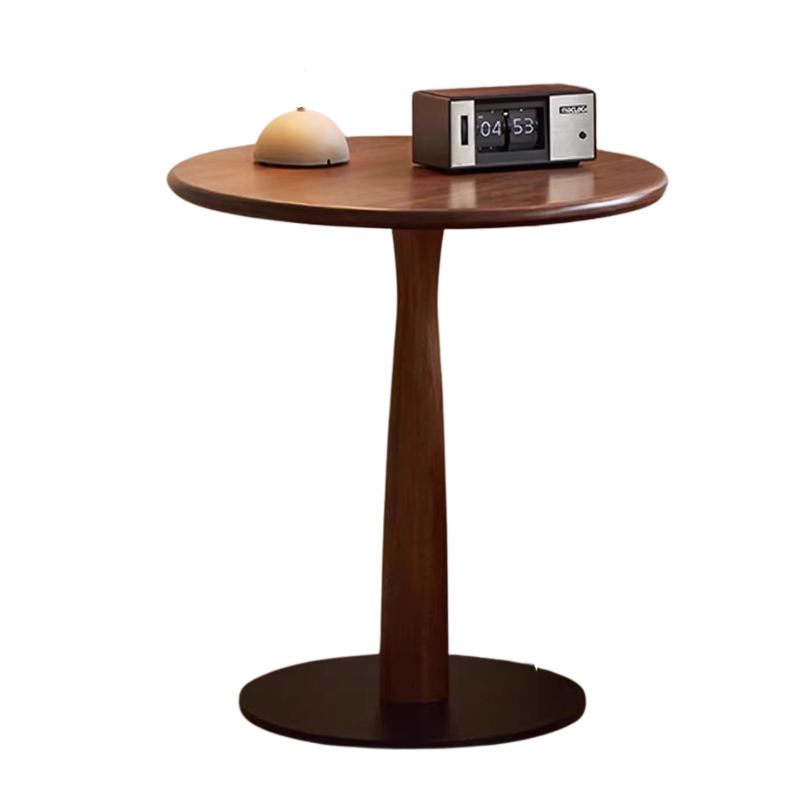 Black Walnut, Oak Solid Wood Round Side Table