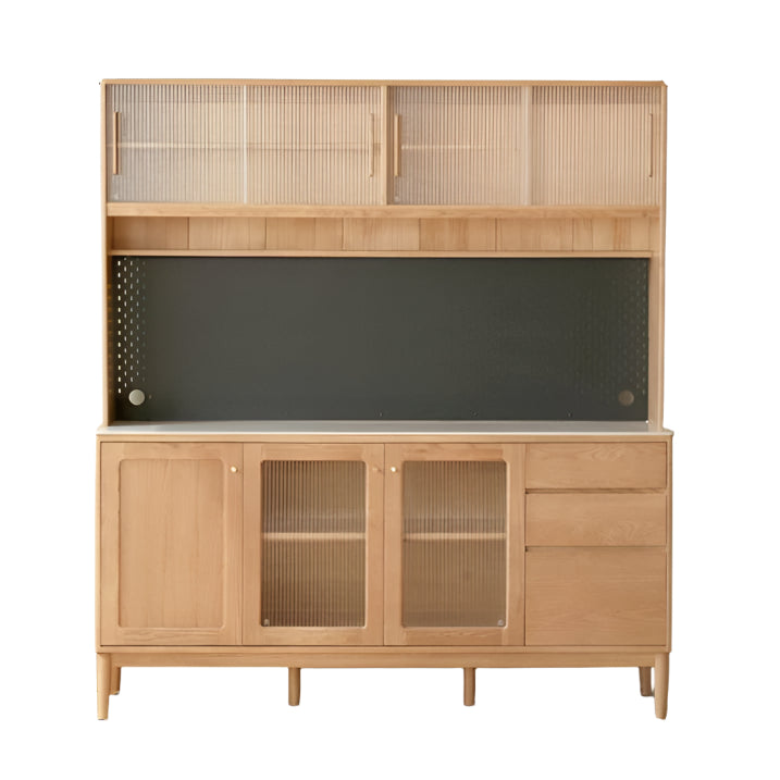Ash Solid Wood Rock Board Dining Sideboard