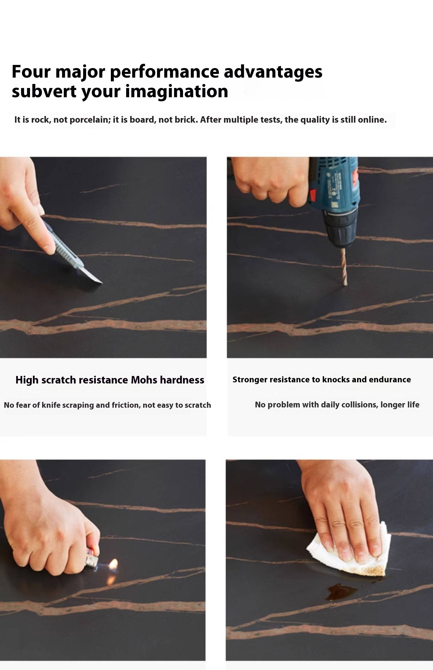 Sandalwood, Black Walnut Solid Wood Rock Plate Coffee Table