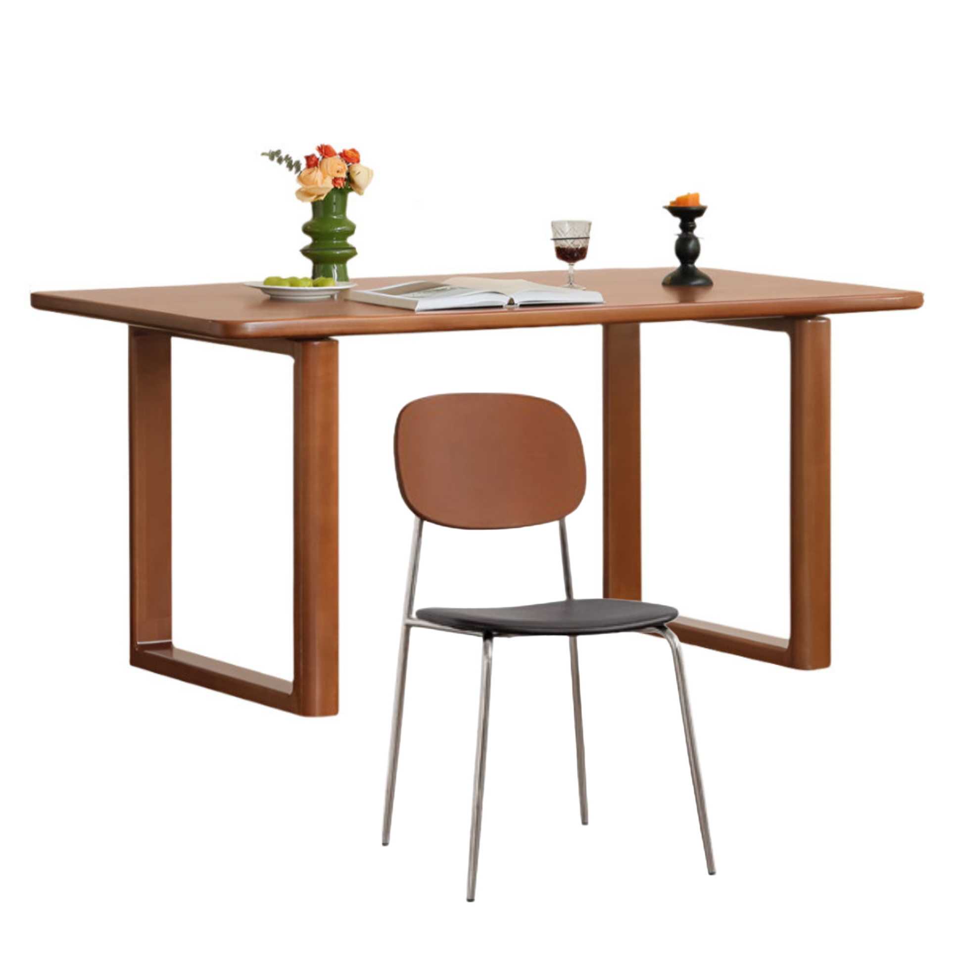 Poplar Solid Wood Medieval Style Large Plate Dining Table