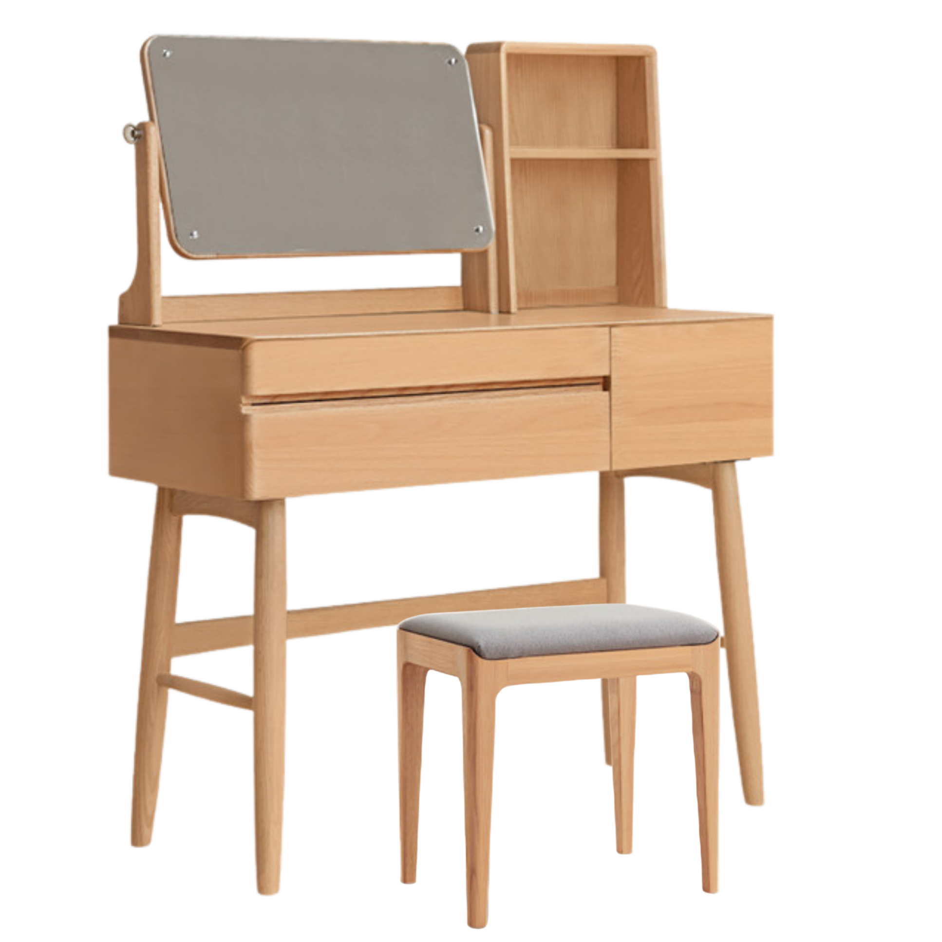 Oak, Beech Solid Wood Nordic Style Vanity Table.