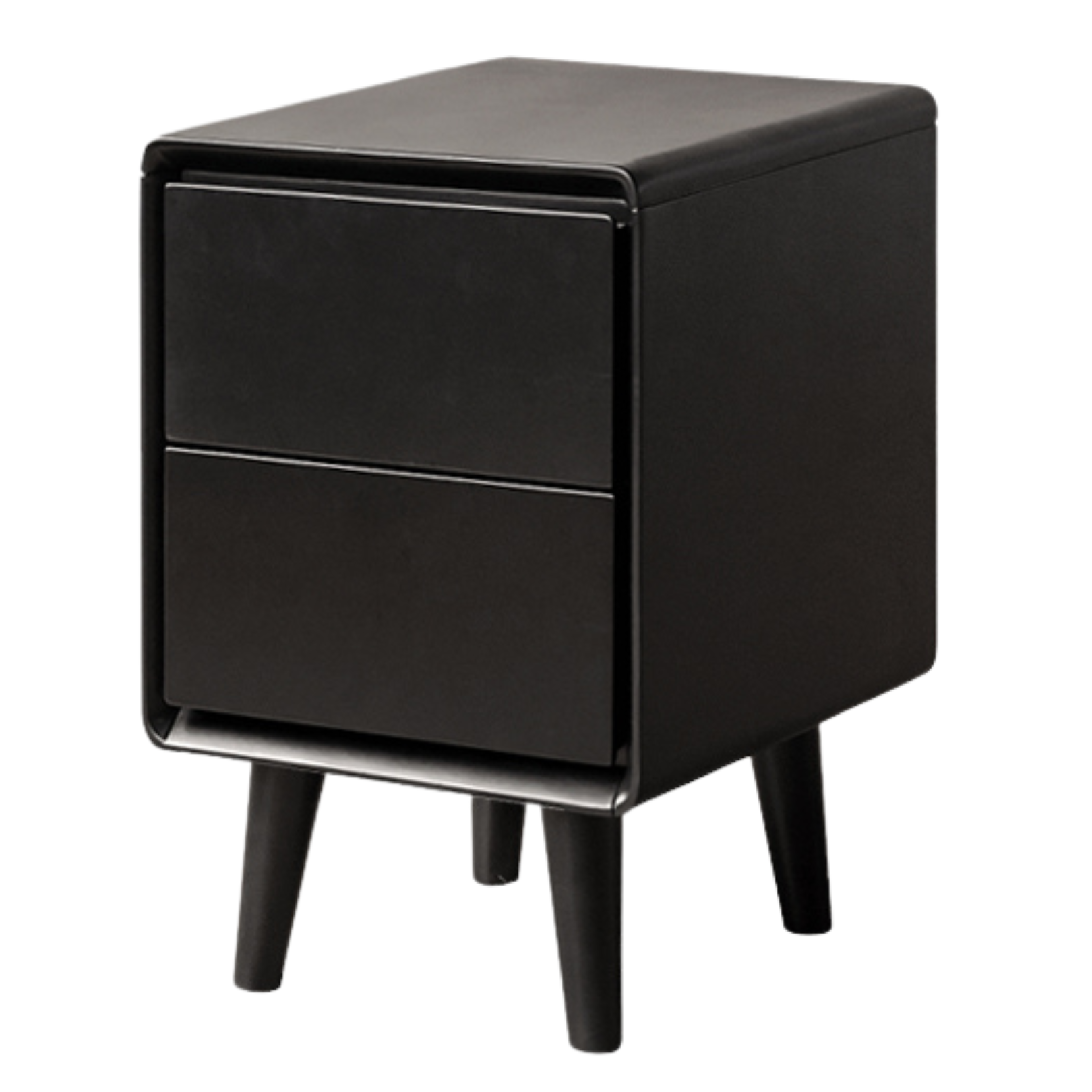 Solid RubberWood Black Nightstand.