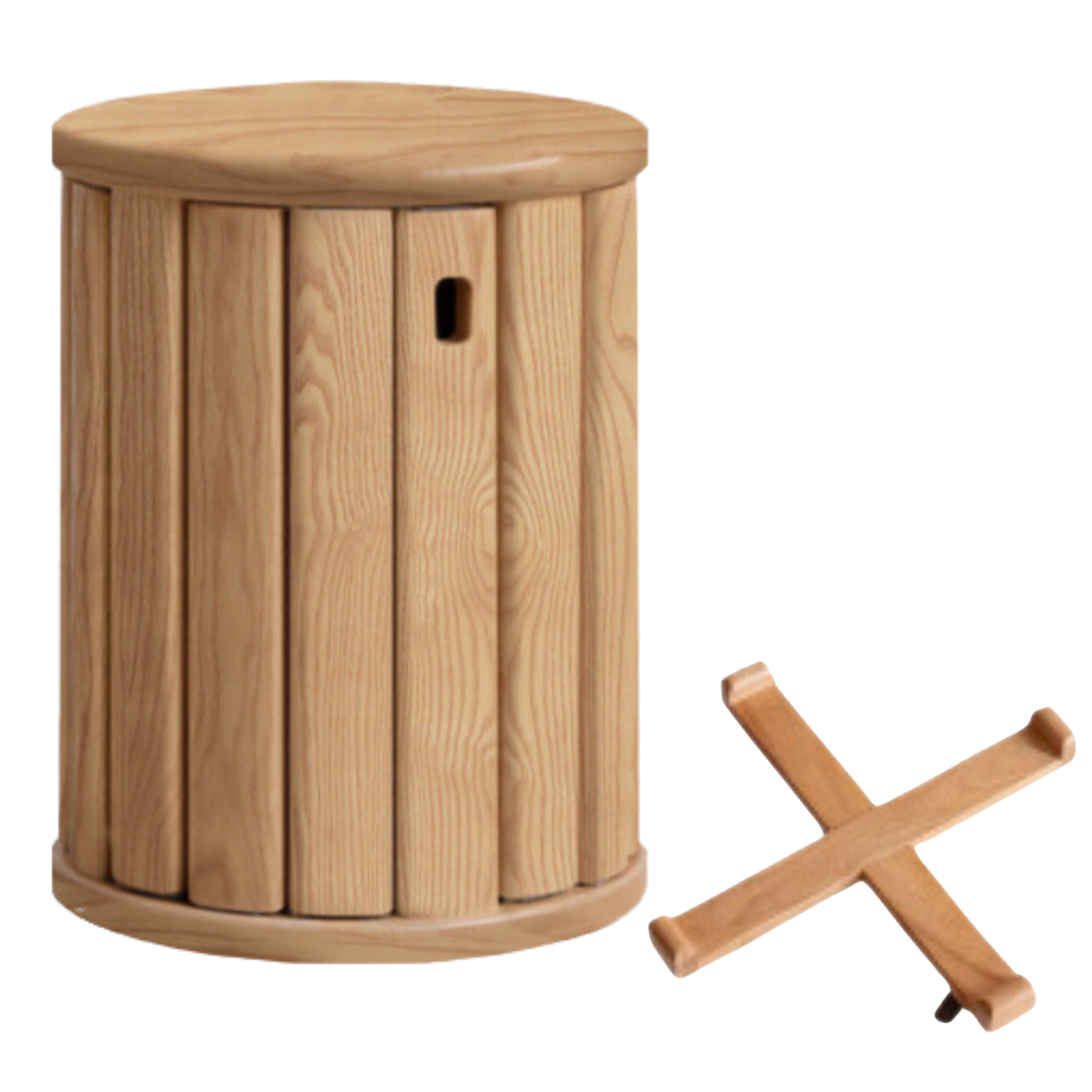 4 pcs Black Walnut, Ash, Oak Solid Wood, Solid RubberWood Stackable Dining Stool