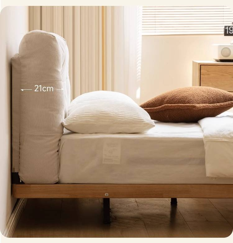 Rubberwood Solid Wood Floating Soft Upholstery Bed