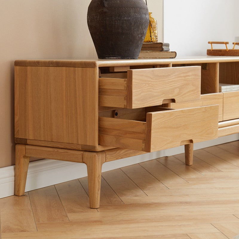 Ash Solid Wood Floor Modern TV Cabinet.