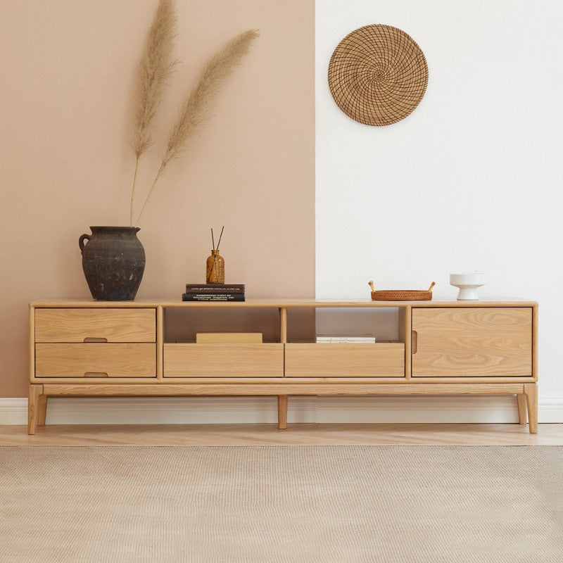 Ash Solid Wood Floor Modern TV Cabinet.