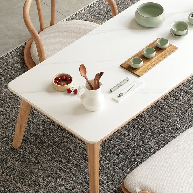 Ash Solid Wood Rock Plate Tea Table
