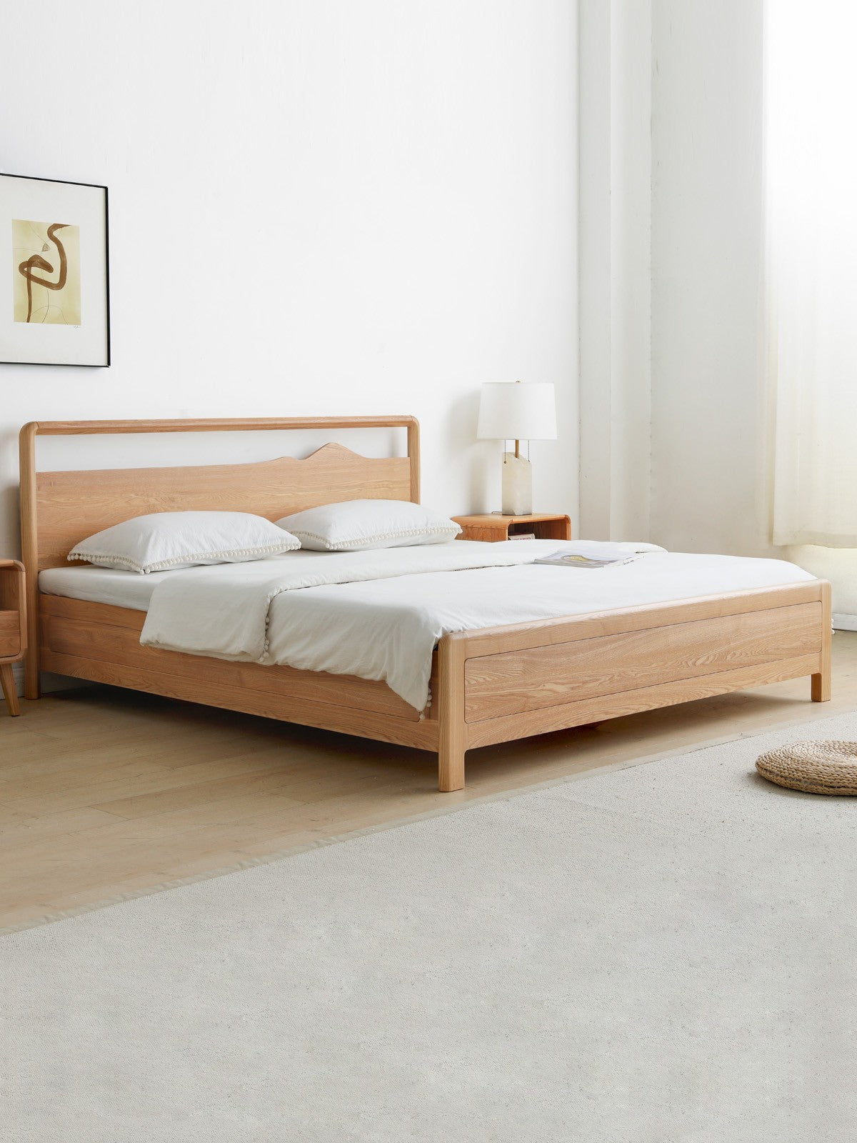 Ash Solid Wood Box Bed Modern Simple