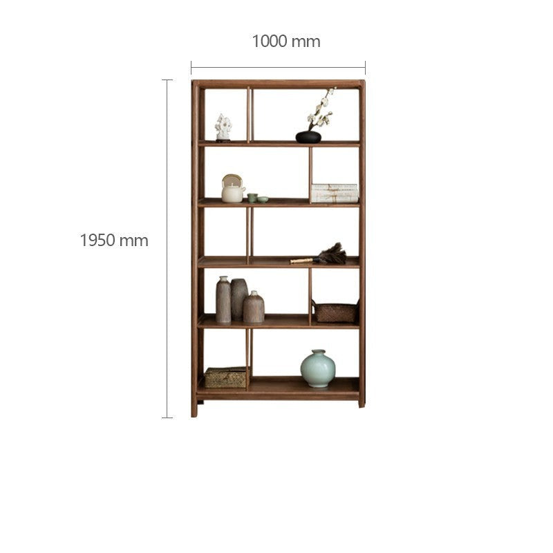 Black Walnut, Ash Solid Wood Bookshelf Combined Bookcase Display Cabinet Wall Shelf