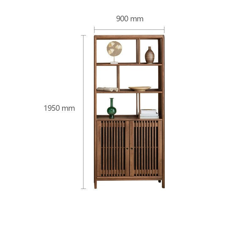 Black Walnut, Ash Solid Wood Bookshelf Combined Bookcase Display Cabinet Wall Shelf
