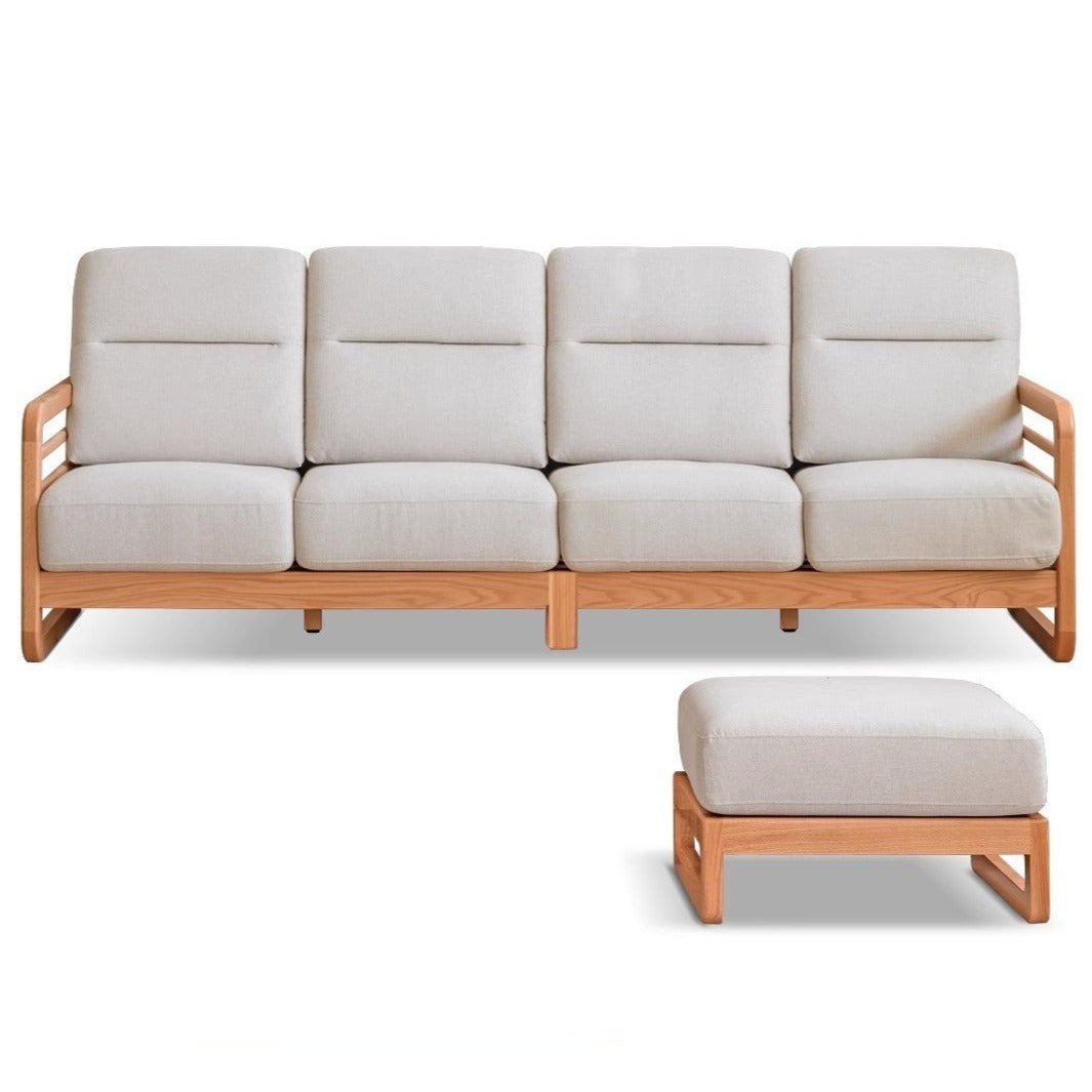 Oak Solid Wood Fabric Sofa.