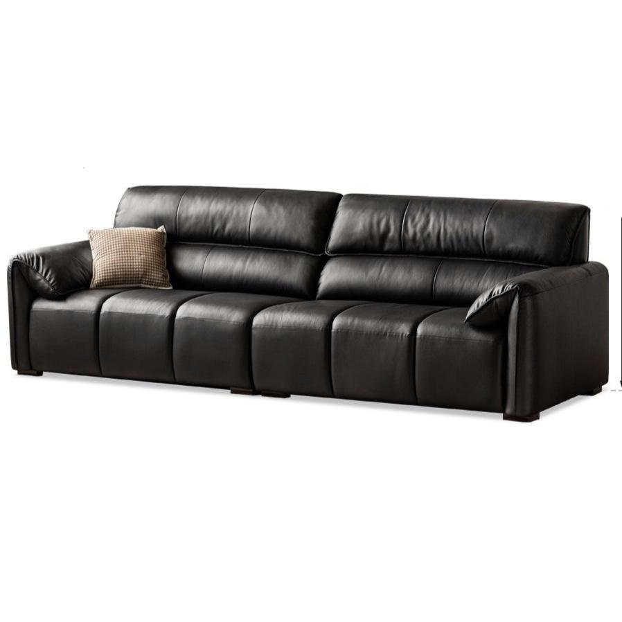 Leather First Layer Yellow Cowhide Piano Key Leather Sofa,