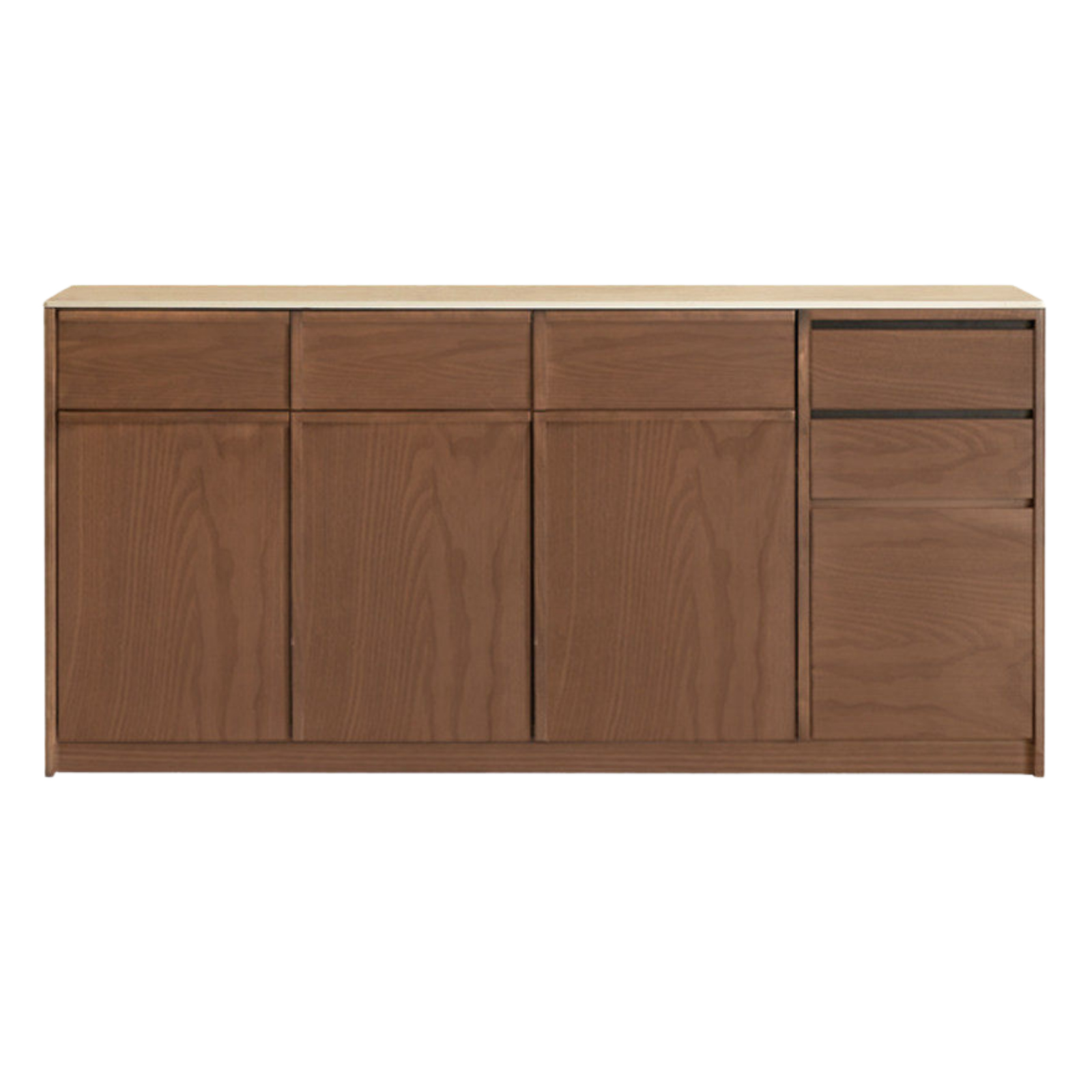 Black Walnut, Sandalwood, Ash Solid Wood Dining Cabinet Antique Style Rock Board