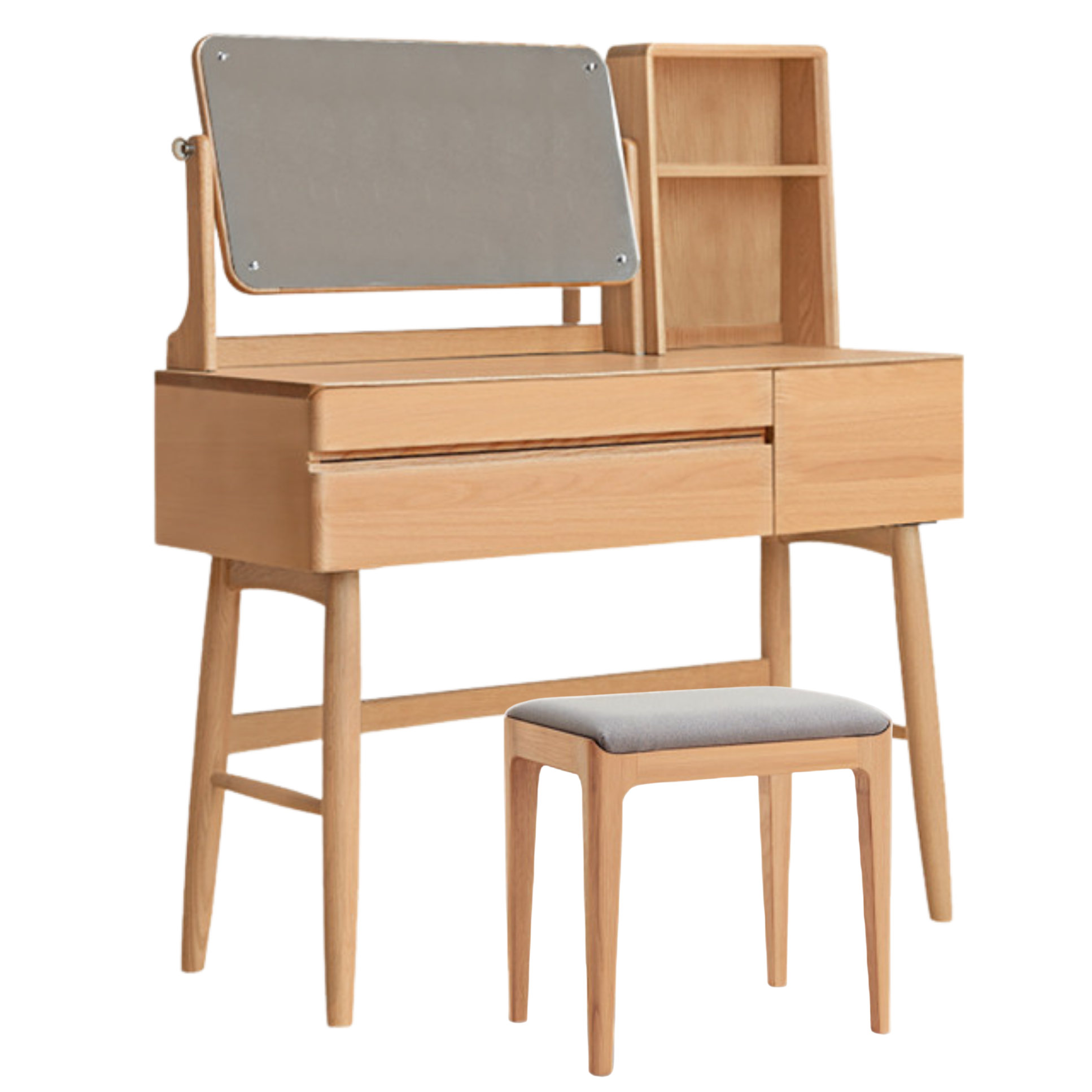 Oak, Beech Solid Wood Nordic Style Dressing Table