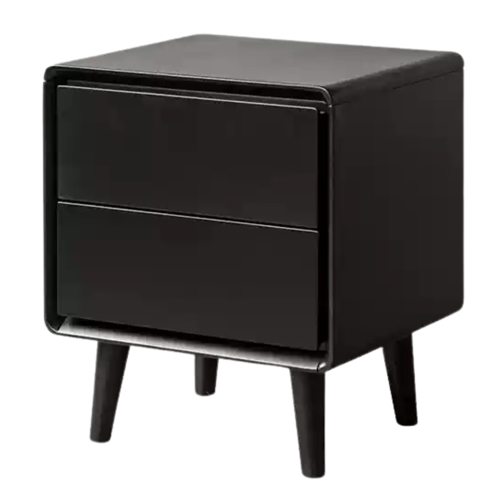 Solid RubberWood Black Nightstand.