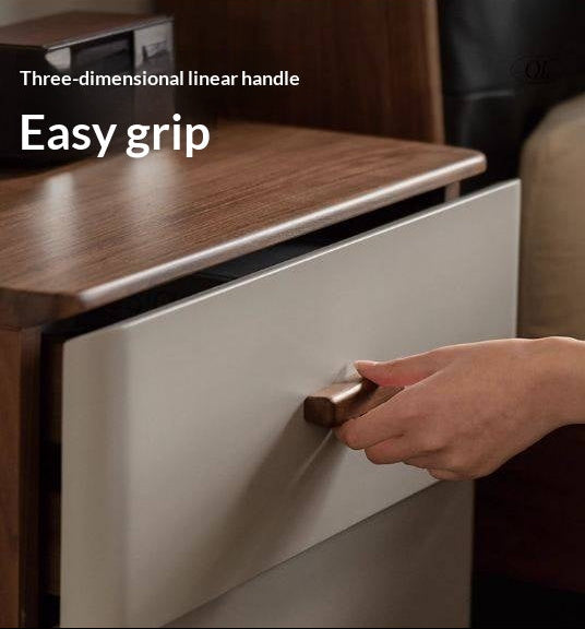 Black Walnut Solid Wood Italian Light Luxury Nightstand