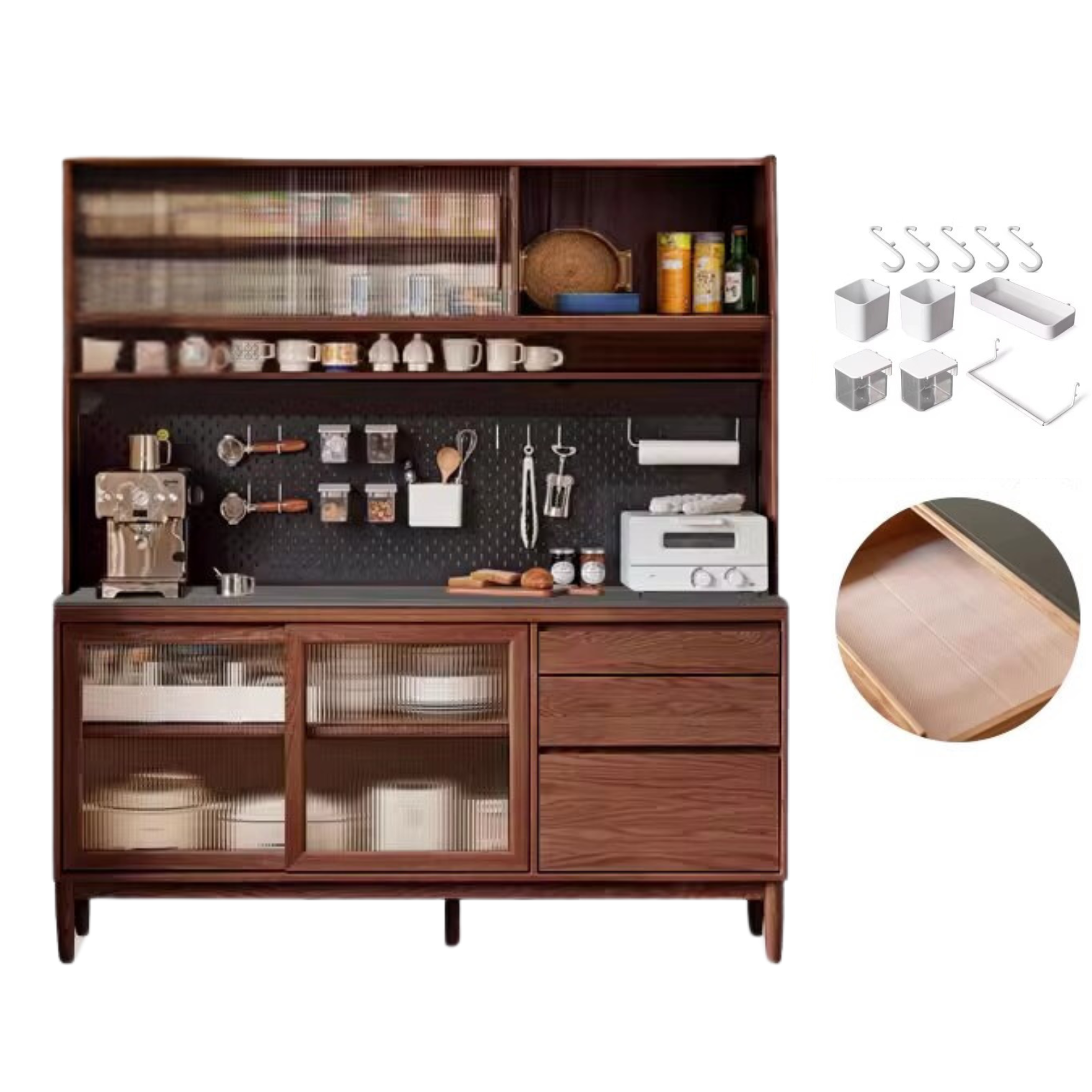 Oak, Ash Solid Wood Large Capacity Storage Sideboard