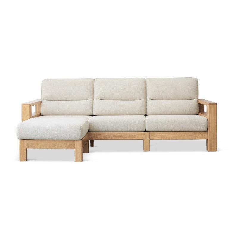 Ash, Black Walnut Solid Wood White Wax Fabric Sofa.