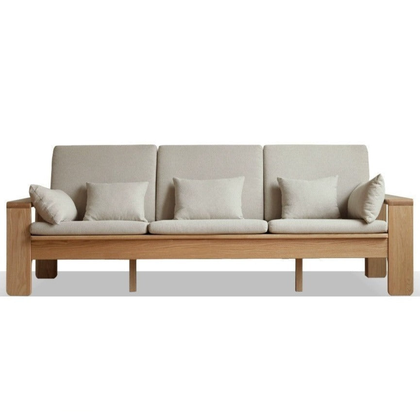 Oak, Ash Solid Wood Modern Nordic Fabric Sofa.
