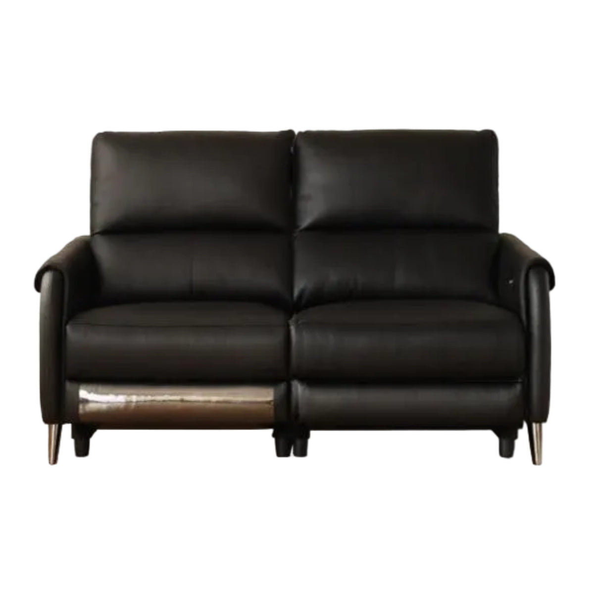 Genuine leather zero-wall electric recliner sofa with high backrest, deep cushioned seats