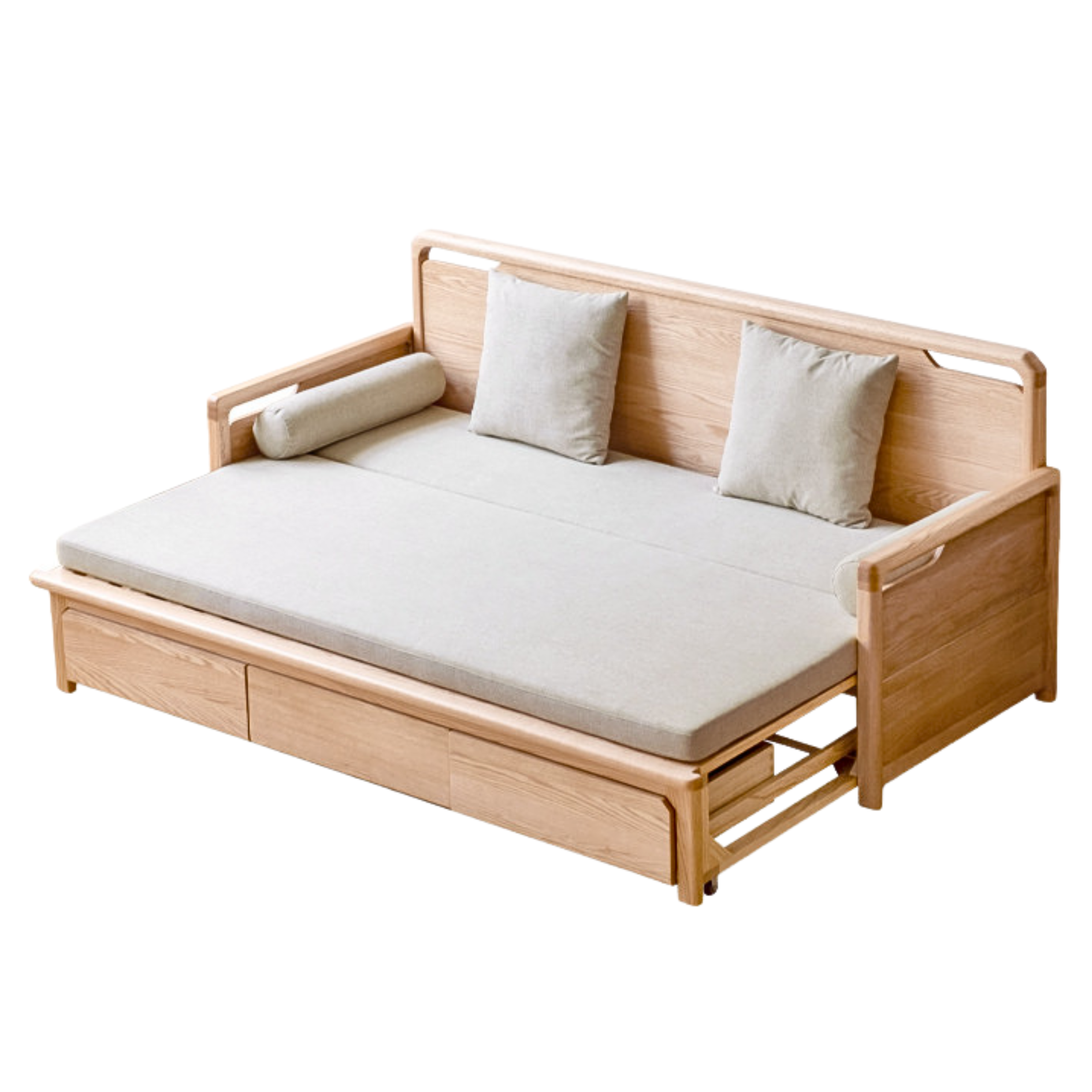 Oak Foldable Sofa Bed New Multifunctional Storage.