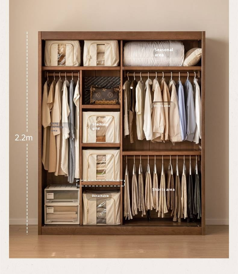 Golden Sandalwood Solid Wood Wardrobe