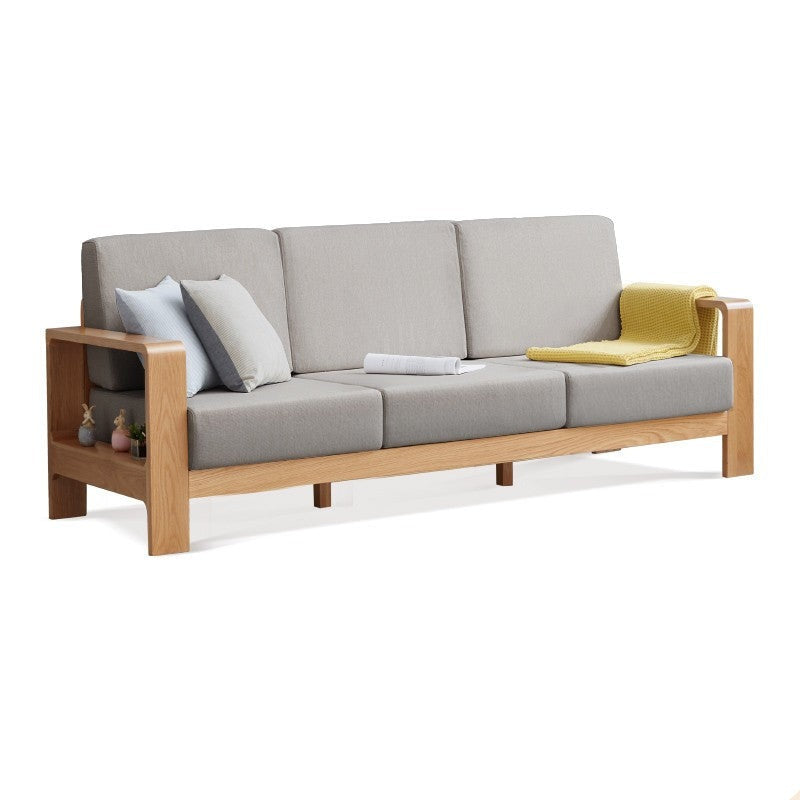Oak, Poplar, Rubberwood, Beech Solid Wood Modern Fabric Sofa.