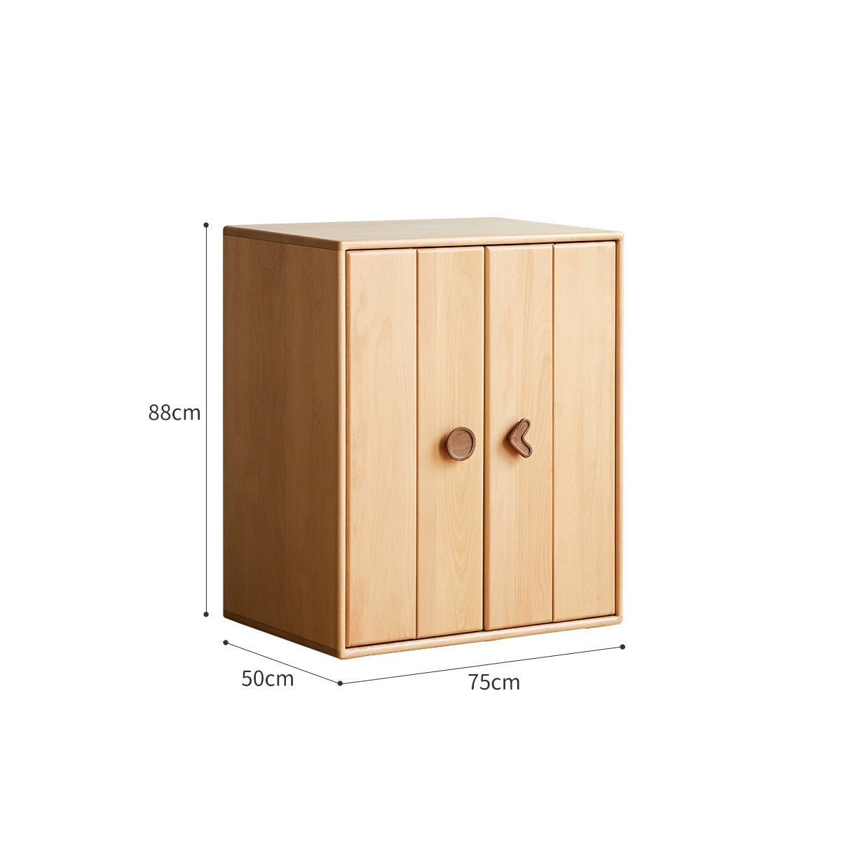 Beech, Rubber Solid Wood Children's Wardrobe,Combination Storage Cabinet