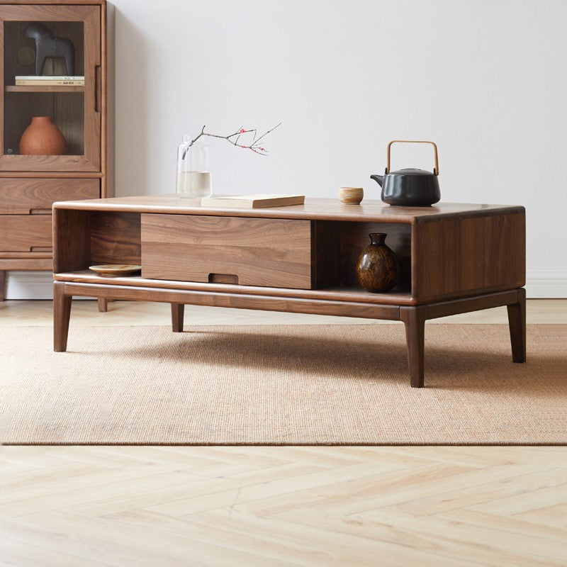 Black Walnut, Ash Solid Wood Modern Coffee Table