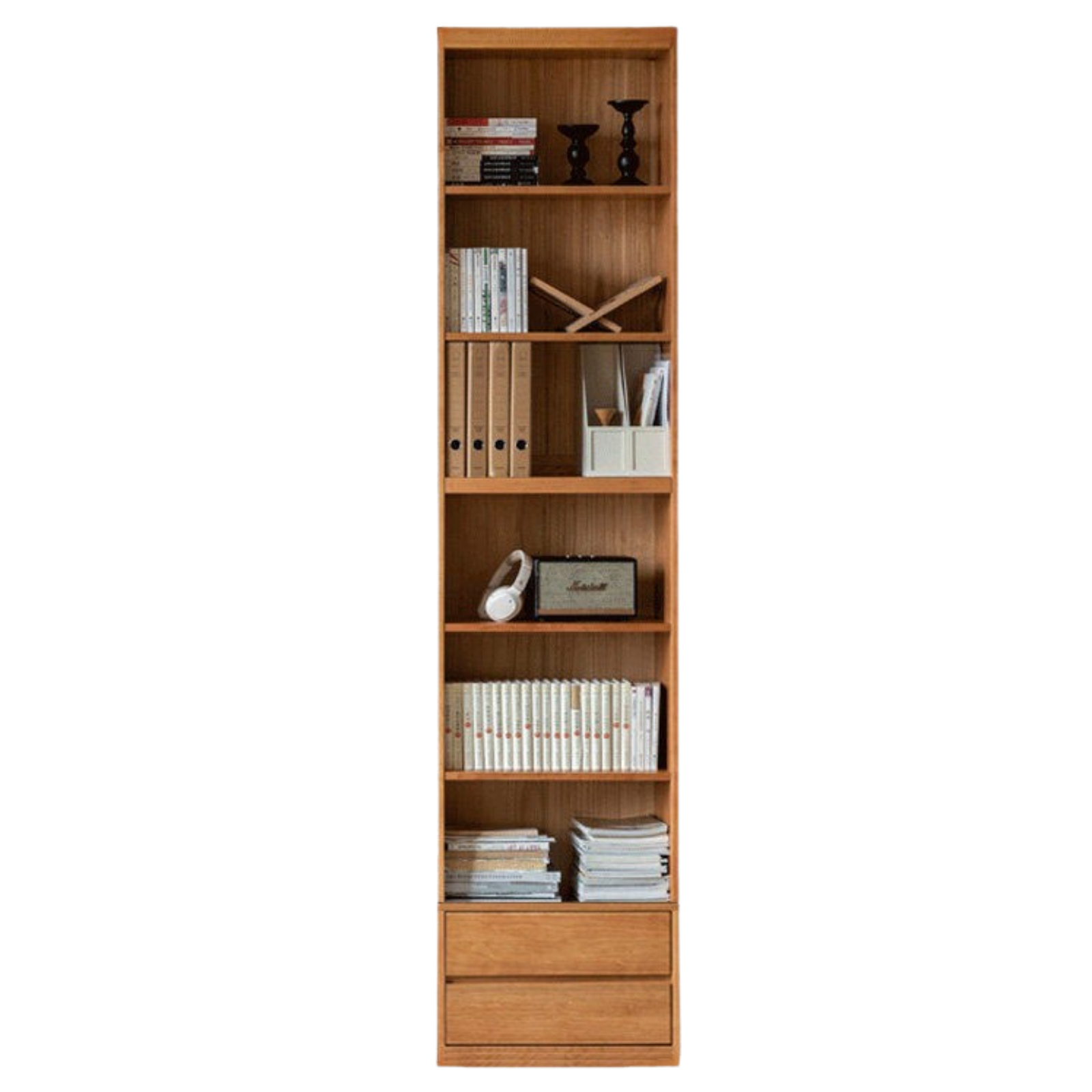 Cherry Solid Wood Bookcase Combination Glass Cabinet