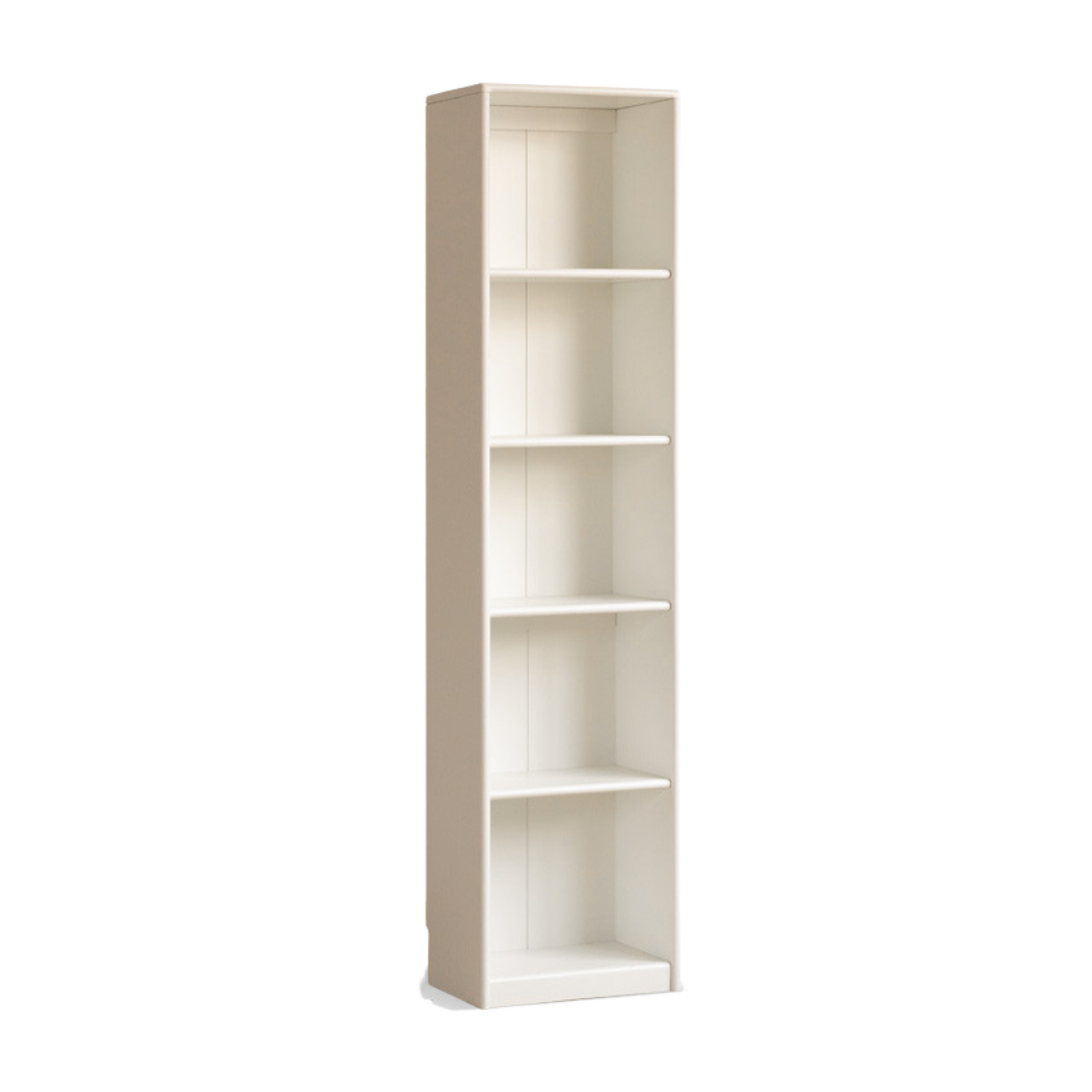 Solid RubberWood Bookcase White With Glass Door French Cream Style