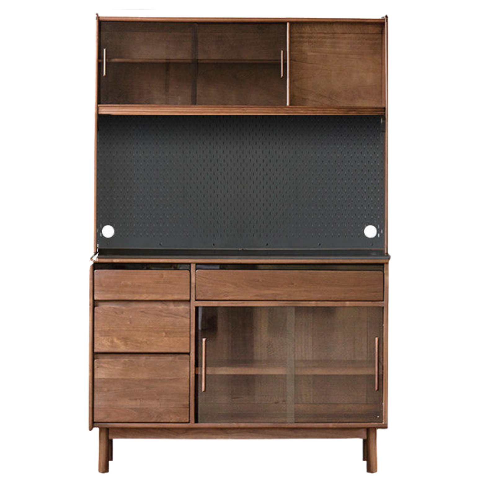 Black Walnut, Sandalwood Solid Wood Light Luxury Rock Plate Sideboard