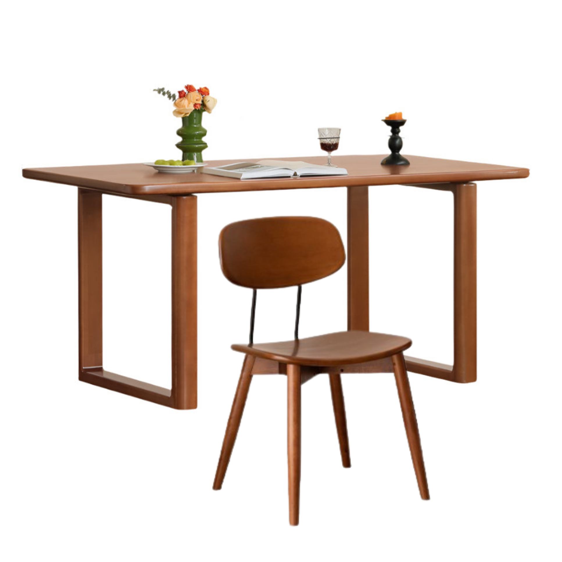 Poplar Solid Wood Medieval Style Large Plate Dining Table