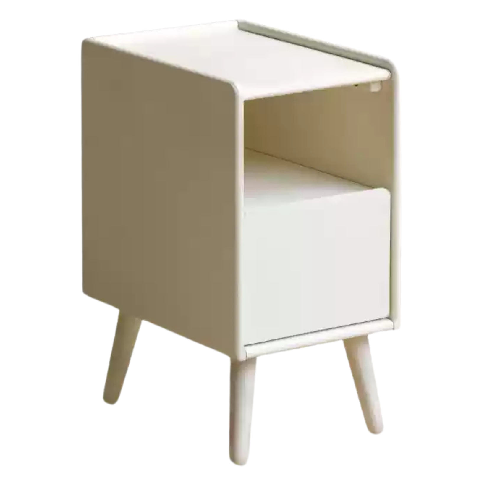 Oak Solid Wood, Solid Rubberwood Ultra-Narrow Nightstand.